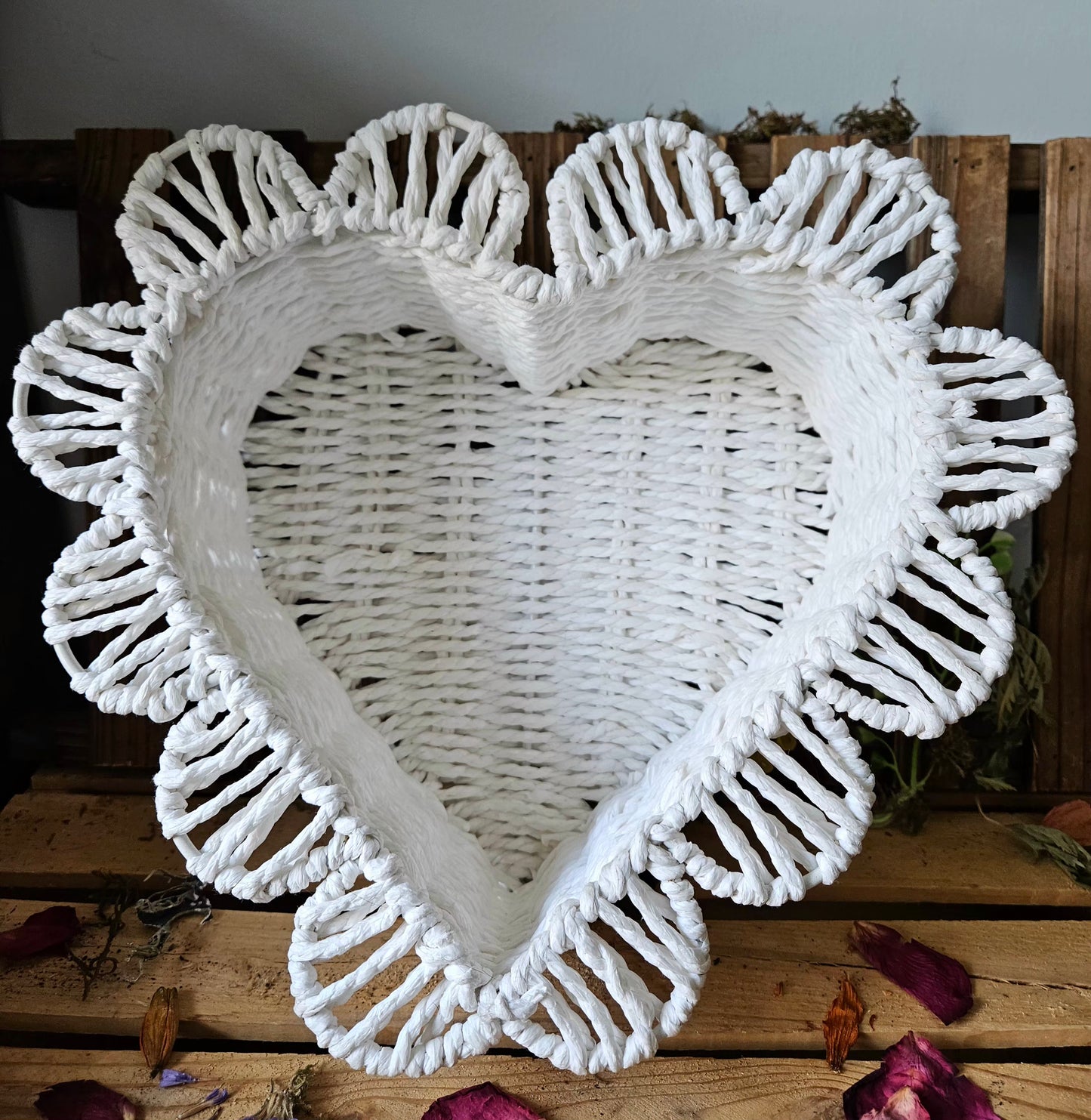 Ruffled Heart Basket