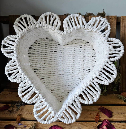Ruffled Heart Basket