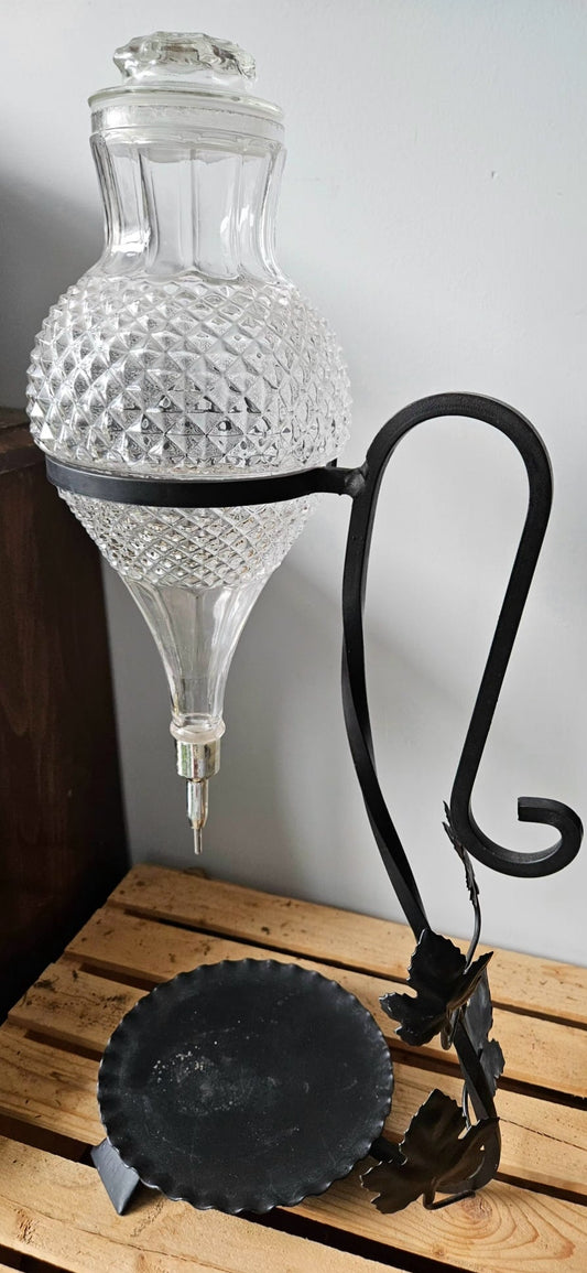 Vintage Italian Pressed-Glass Wine Fountain