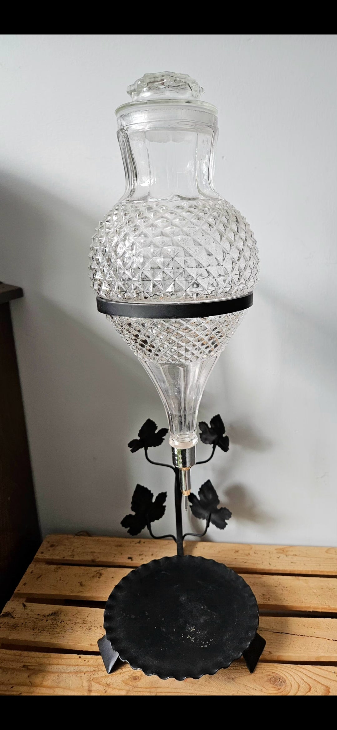 Vintage Italian Pressed-Glass Wine Fountain
