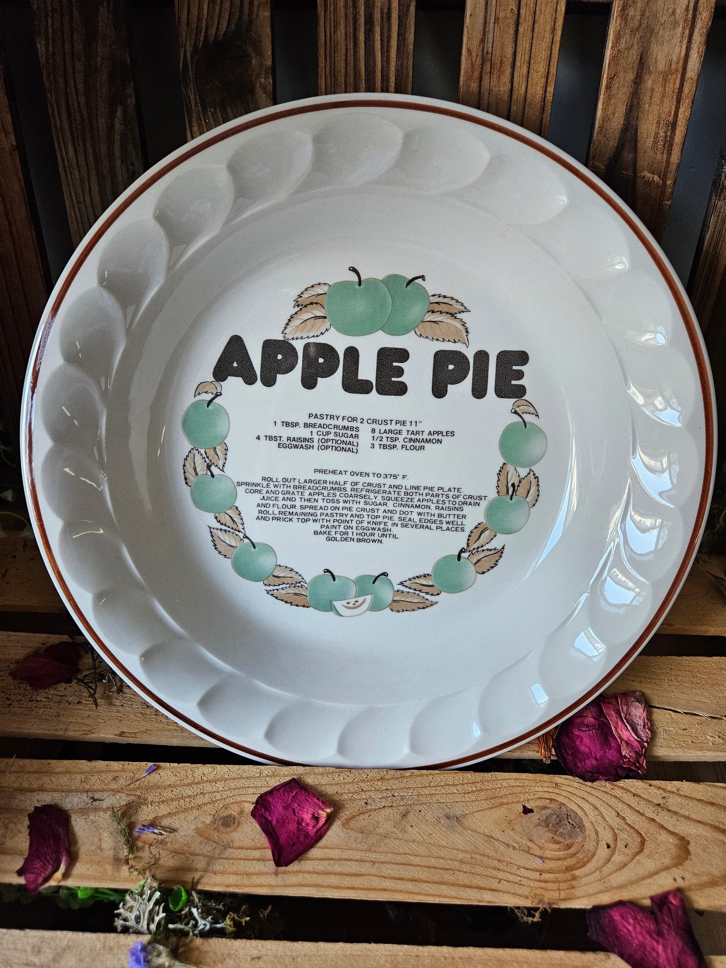 1980's Apple Pie Recipe Plate
