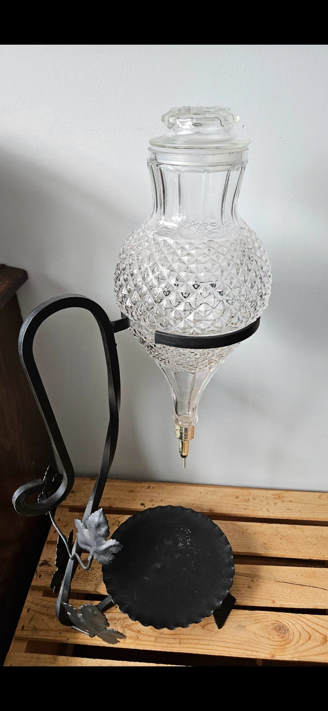 Vintage Italian Pressed-Glass Wine Fountain