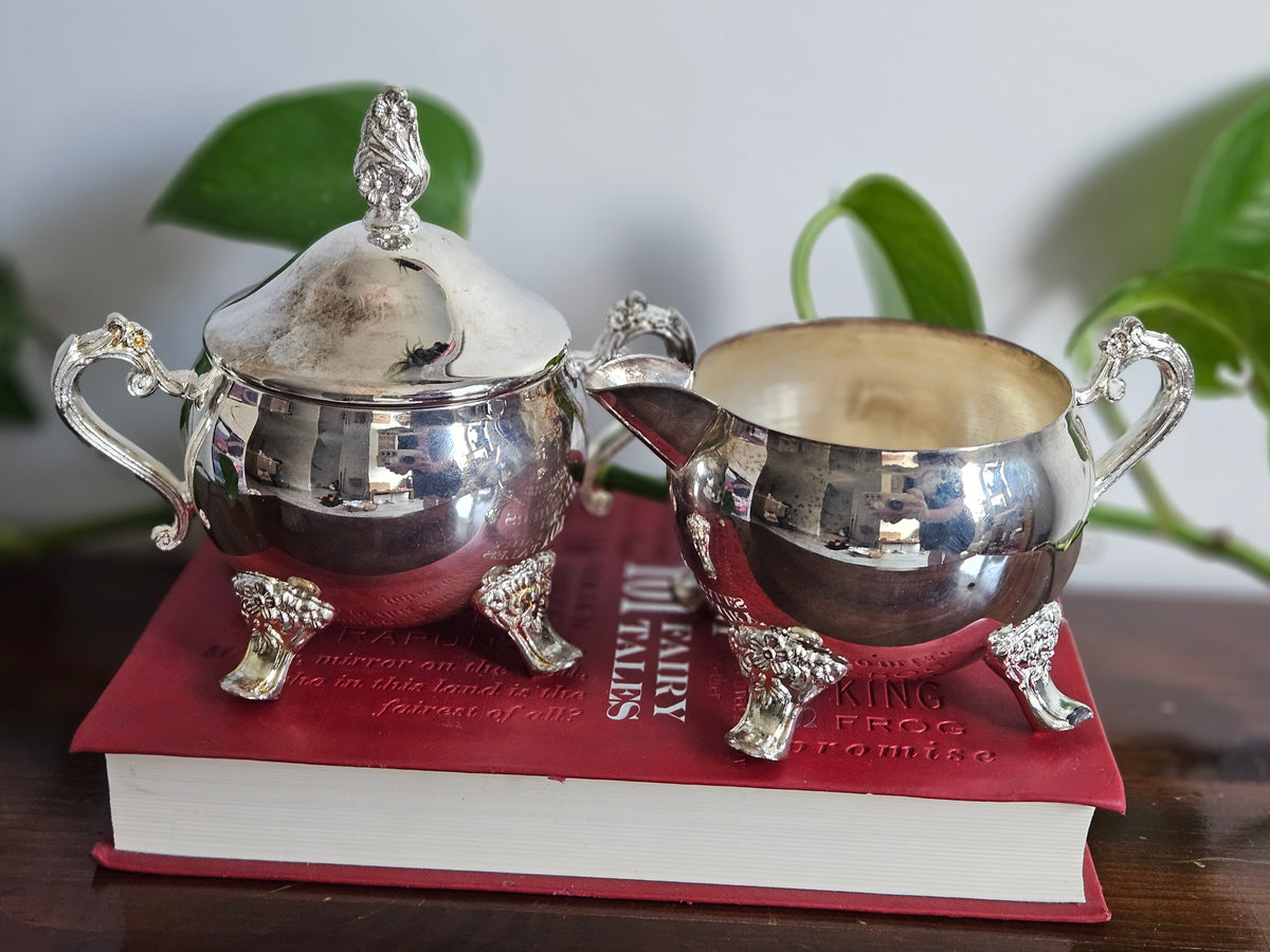 Vintage Elegance 3-Piece Silver Plated Brass Tea Set
