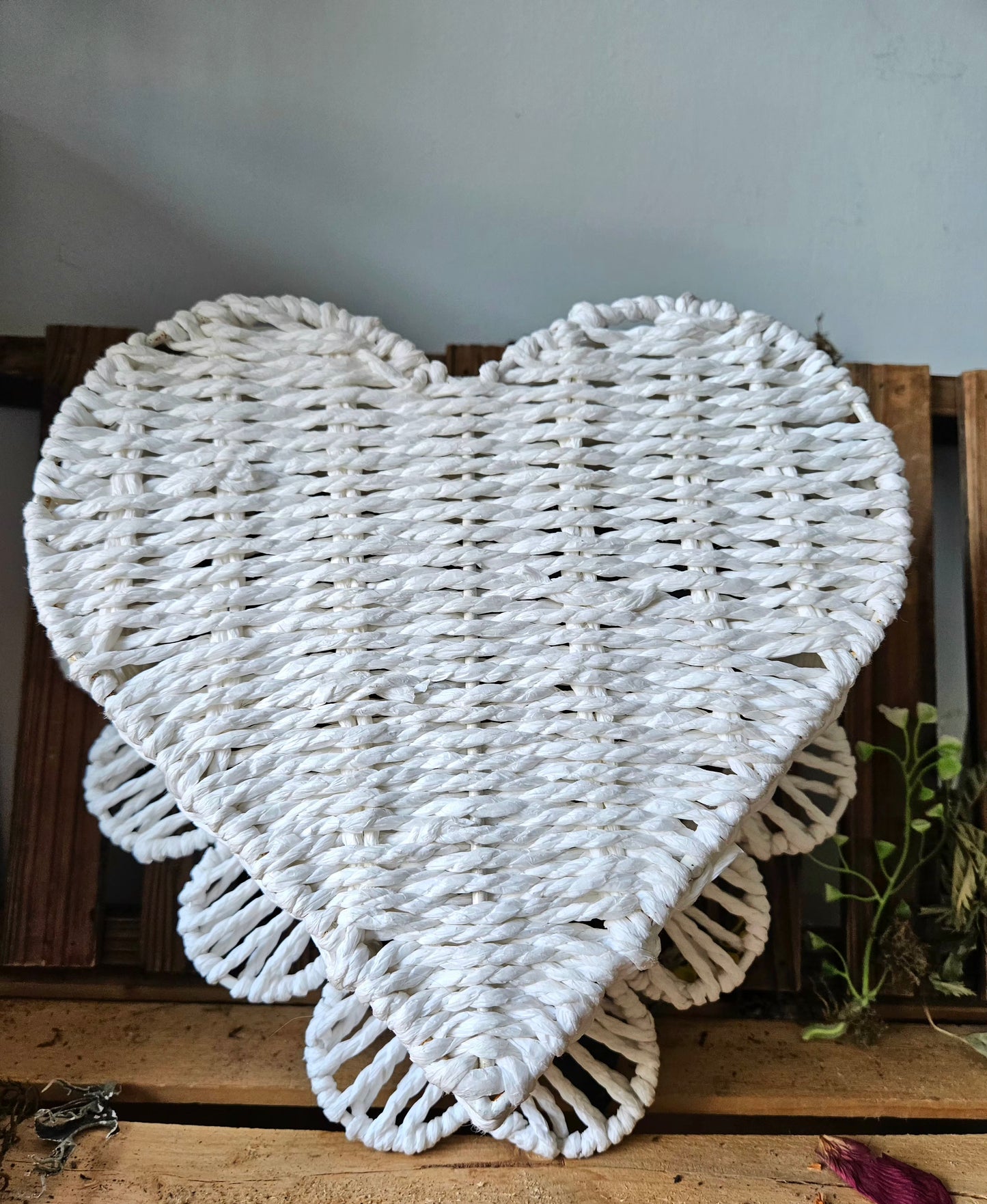 Ruffled Heart Basket