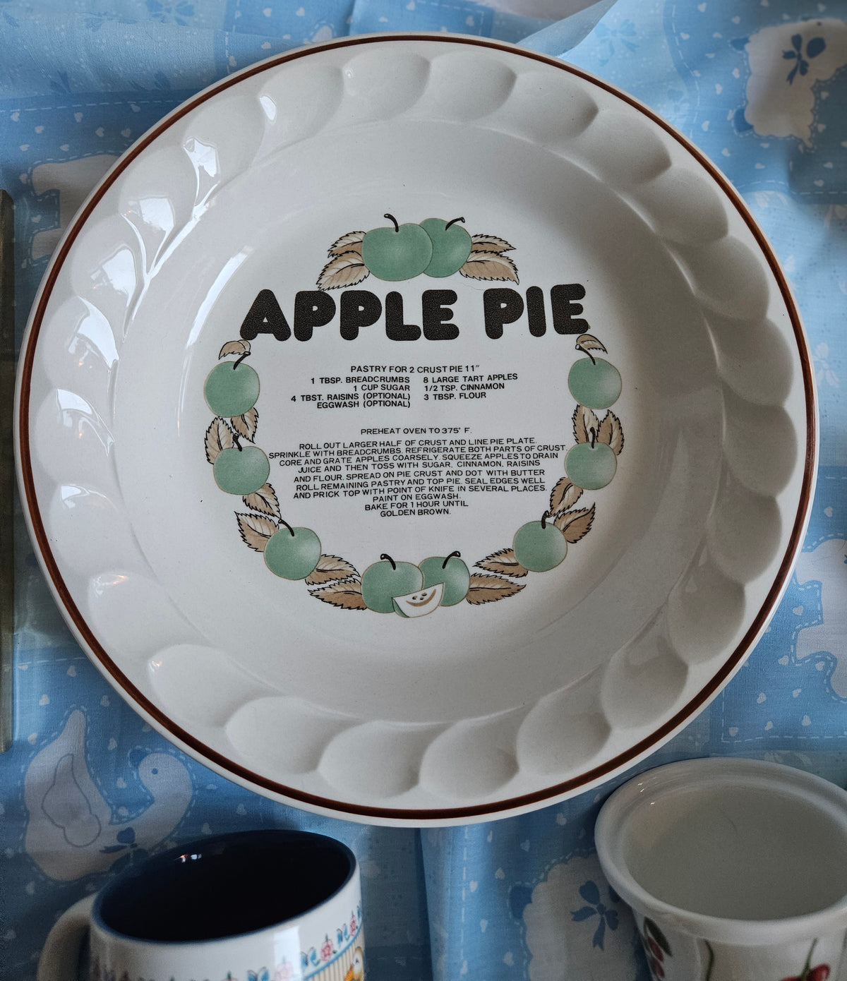 1980's Apple Pie Recipe Plate